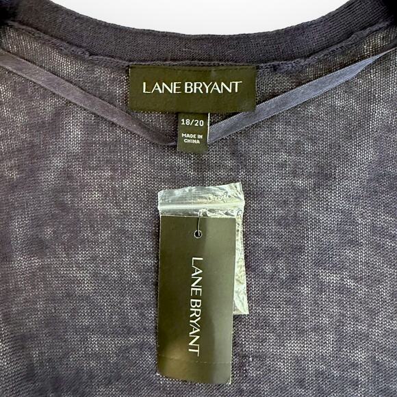 Lane Bryant New Short Sleeve Long Line Open Cardigan Sweater 18/20 Navy Blue - Picture 5 of 10